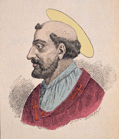 Portret van paus Linus (67-76) door Italian School