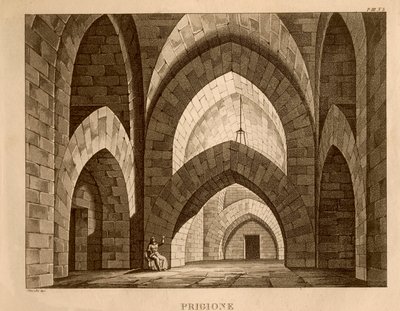 Gevangenis, decorontwerp voor act 1 van 