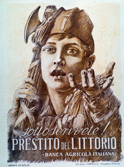 Propaganda fascistische poster voor de Littorio lening door Italian School