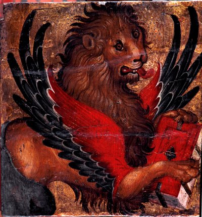 Voorstelling van de Leeuw van Sint Marcus. Schilderij op hout door Venetiaanse kunstenaar. 15e eeuw door Italian School