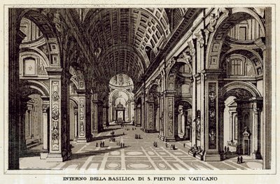 Rome: Interno Della Basilica Di S Pietro In Vaticano door Italian School