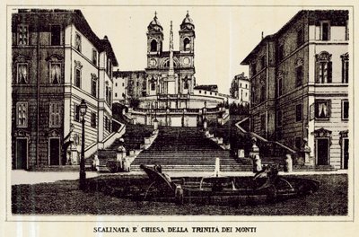 Rome: Trappen en Kerk van de Trinita dei Monti door Italian School