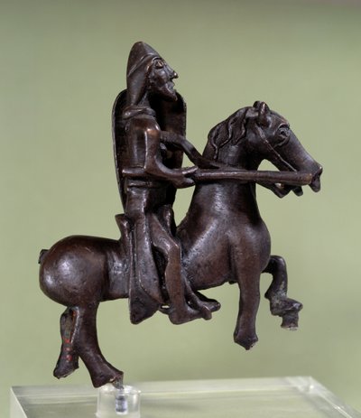 Romaans kunst: bronzen ruiterstandbeeld met harnas door Italian School