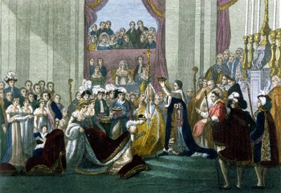 Heilige Keizer Napoleon I en kroning van keizerin Josephine in Onze Lieve Vrouw op 2 december door Italian School