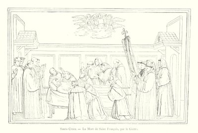 Santa Croce, De Dood van Sint Franciscus, door Giotto (gravure) door Italian School