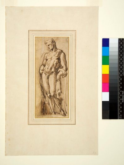 Studie van een antiek standbeeld door Italian School