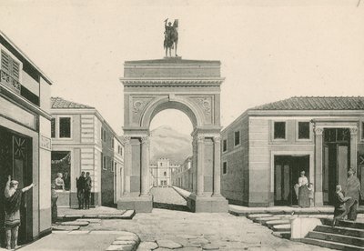 De boog van Caligula zoals het was (gravure) door Italian School