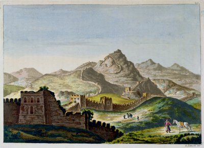 De Grote Muur van China, uit Le Costume Ancien et Moderne door Jules Ferrario, gegraveerd door Gaetano Zancon (1771-1816) c.1820 door Italian School