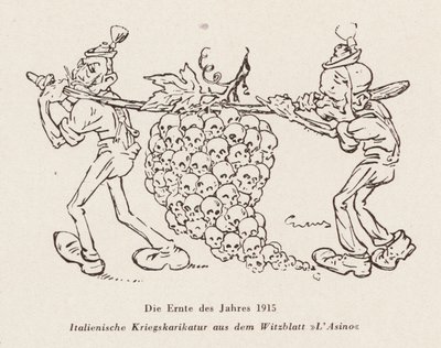 De oogst van het jaar 1915 (litho) door Italian School