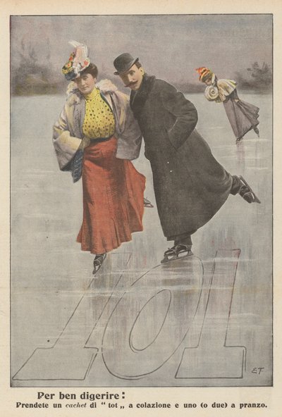 Goed verteren (kleurenlitho) door Italian School