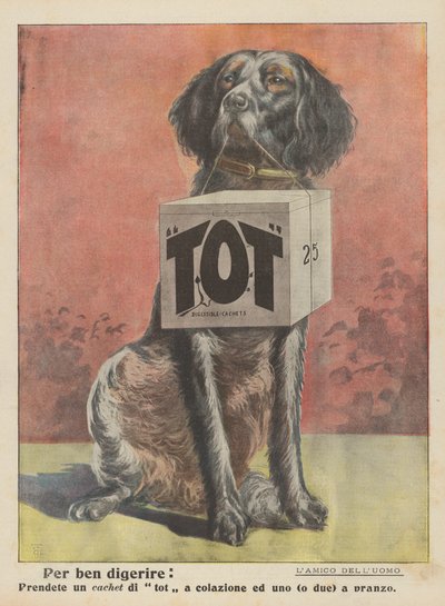 Goed verteren (kleurenlitho) door Italian School