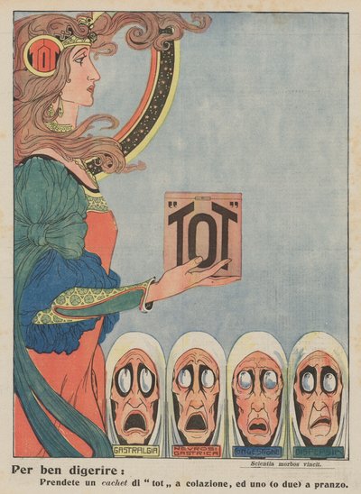 Tot (kleurenlitho) door Italian School