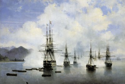 Russisch: "De landing van N. N. Raevskyi bij Subashi" De landing van N. N. Raevskyi bij Subashi door Ivan Aivazovsky