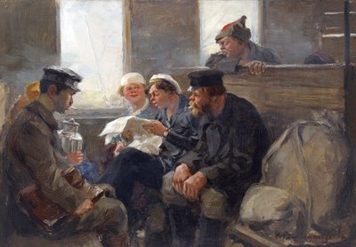 Groep Bolsjewieken in een trein door Vladimirov, Ivan Alexeyevich door Ivan Alexeyevich Vladimirov