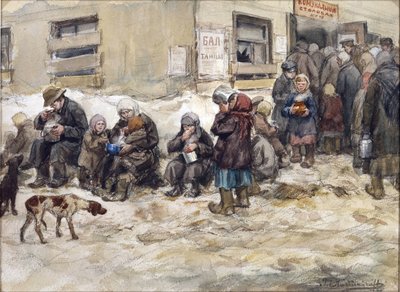 Hongersjaren in Petrograd. Een ""Gemeenschappelijke eetzaal."" door Vladimirov, Ivan Alexeyevich (1869-1947) door Ivan Alexeyevich Vladimirov