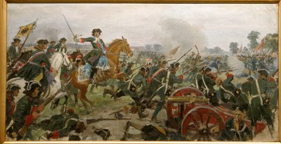 Slag bij Poltava in 1709. door Ivan Alexeyevich Vladimirov