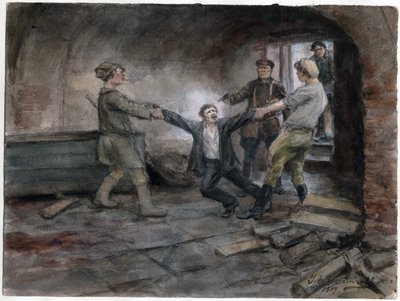 Een gevangene wordt meegenomen om geëxecuteerd te worden door Ivan Alexeyevich Vladimirov