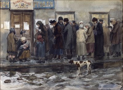 Wachten om een achtste pond brood te ontvangen door Vladimirov, Ivan Alexeyevich door Ivan Alexeyevich Vladimirov