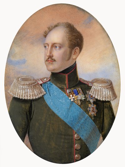 Portret van keizer Nicolaas I 1796-1855 door Ivan Andreyevich Winberg