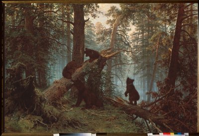Ochtend in een dennenbos door Ivan Ivanovich Shishkin