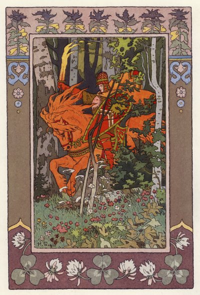 Illustratie voor Vassilisa De Schone (kleur litho) door Ivan Yakovlevich Bilibin