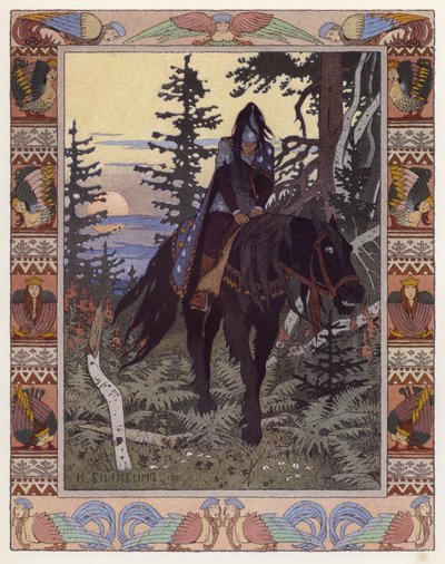 Illustratie voor Vassilisa De Schone door Ivan Yakovlevich Bilibin