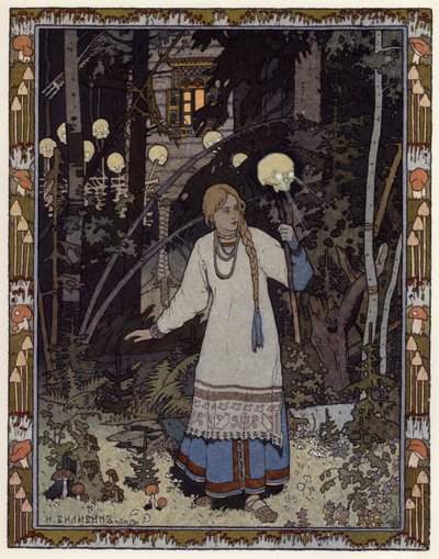 Illustratie voor Vassilisa de Schone door Ivan Yakovlevich Bilibin