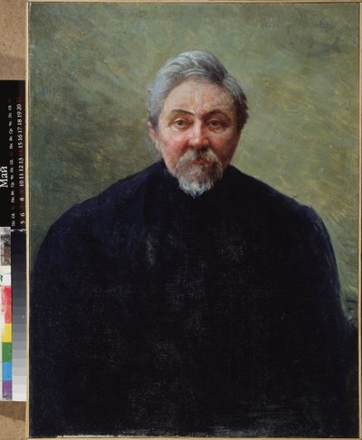 Portret van schrijver Dmitry Mamine Sibiriak (1852-1912) door Ivan Kirillovich Parkhomenko