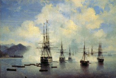De Landing van Generaal N. Raewski bij Subaschi in Juli 1839 door Ivan Konstantinovich Aivazovsky