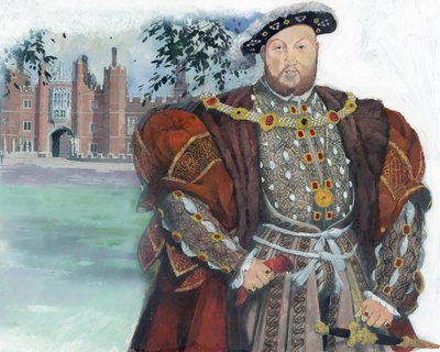 Koning Hendrik VIII van Engeland, gebaseerd op het portret van Hendrik door Hans Holbein de Jonge, UK door Ivan Lapper