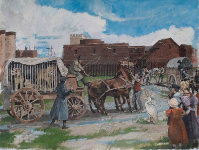 Gereconstrueerd beeld van dieren uit de koninklijke menagerie die rond 1841 de Tower of London verlaten door Ivan Lapper