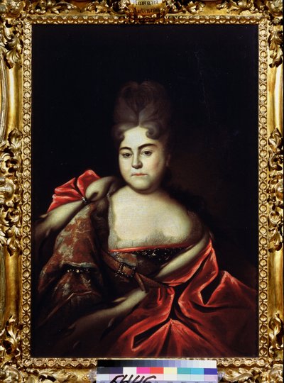 Portret van grootvorstin Natalja Aleksejevna van Rusland (1673-1716), zus van tsaar Peter de Grote door Ivan Nikitich Nikitin