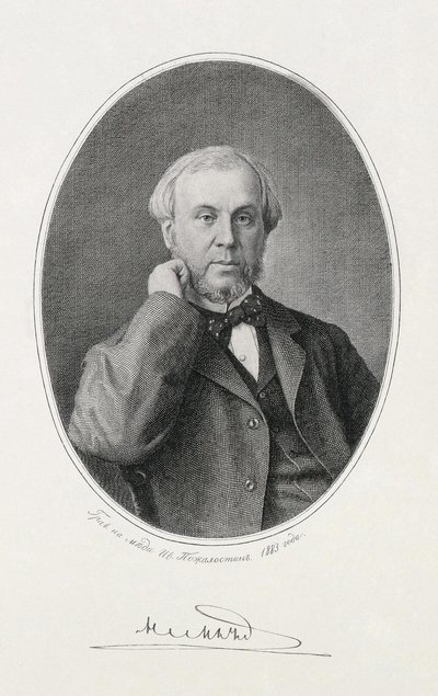 Portret van Nikolay Alexeyevich Milyutin 1818-1872, 1883 door Ivan Petrovich Pozhalostin