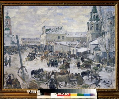 Een kerk in Murom (Rusland) door Ivan Semyonovich Kulikov