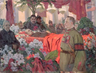 Lenins (1870-1924) begrafenisceremonie door Ivan Silych Goriuschkin-Sorokopudov