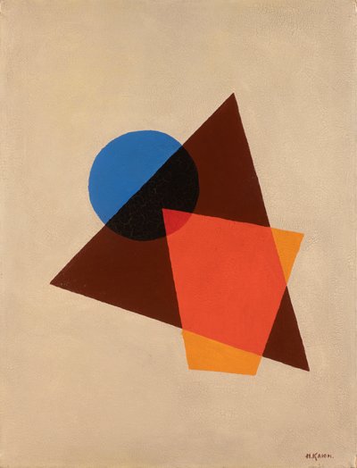Compositie met transparant rood, bruin en blauw door Ivan Vassilyevich Klyun