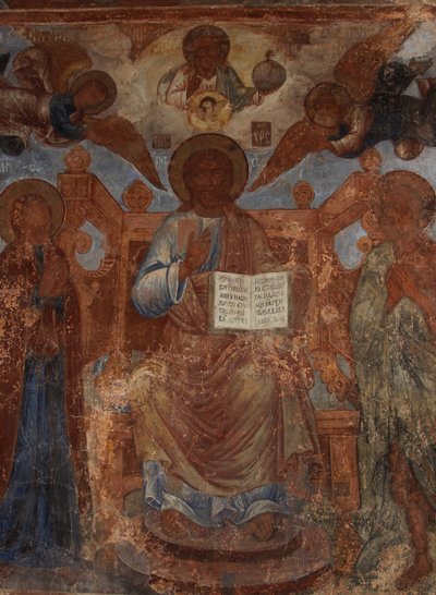 Fresco in de Kathedraal van Onze Lieve Vrouw van het Teken, Novgorod, Begin 18e eeuw door Ivan Yakovlevich Bakhmatov