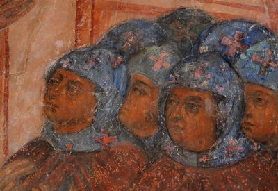 Fresco in de Kathedraal van Onze-Lieve-Vrouw van het Teken, Novgorod, Begin 18e eeuw door Ivan Yakovlevich Bakhmatov