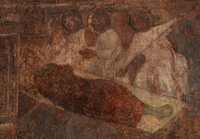 Fresco in de Kathedraal van Onze-Lieve-Vrouw van het Teken, Novgorod door Ivan Yakovlevich Bakhmatov