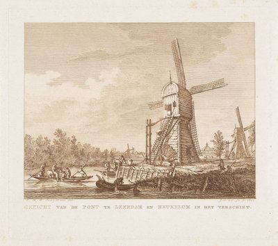 Gezicht van de Pont te Leerdam en Heukelum in het verschiet door Izaak Jansz. de Wit