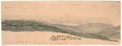 Van Koldekind recht omhoog vanaf de heuvels in de Noordelijke Oure-vallei in Valdres, Noorwegen door Johan Christian Dahl