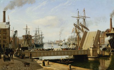 Een Uitzicht op Kopenhagen met de Knippelsbro, 1882 door J.E. Carl Rasmussen