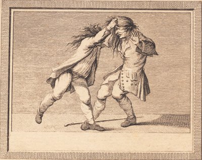 De satirische schrijver en de bekritiseerde in gevecht door J.F. Clemens