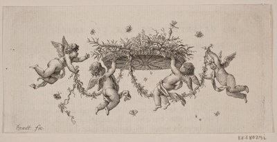 Vier gevleugelde kleine genieën door J.F. Clemens