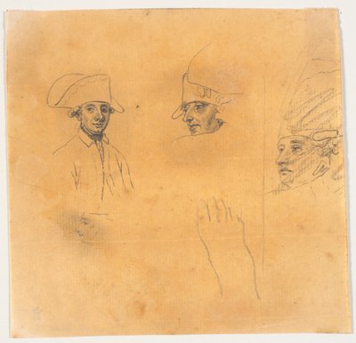 Voorbereiding voor de gravure: Frederik de Grote rijdt naar huis na een revue in Potsdam door J.F. Clemens