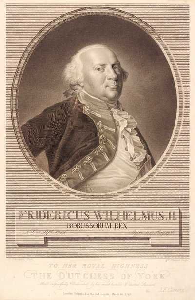 Friedrich Wilhelm II, koning van Pruisen door J.F. Clemens