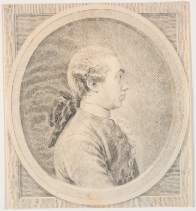 Herenportret. Profiel naar Links door J.F. Clemens