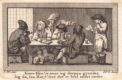 Het gedicht van Peder Paars wordt beoordeeld in de kroeg op drie herten door J.F. Clemens