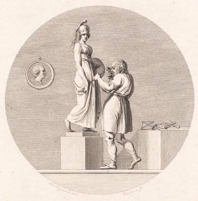 Sergel werkt in zijn atelier door J.F. Clemens