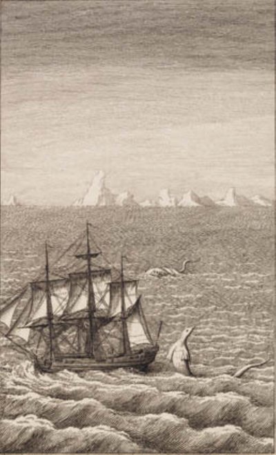 Het schip en het zeemonster door J.F. Clemens